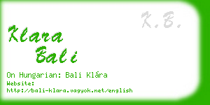 klara bali business card
